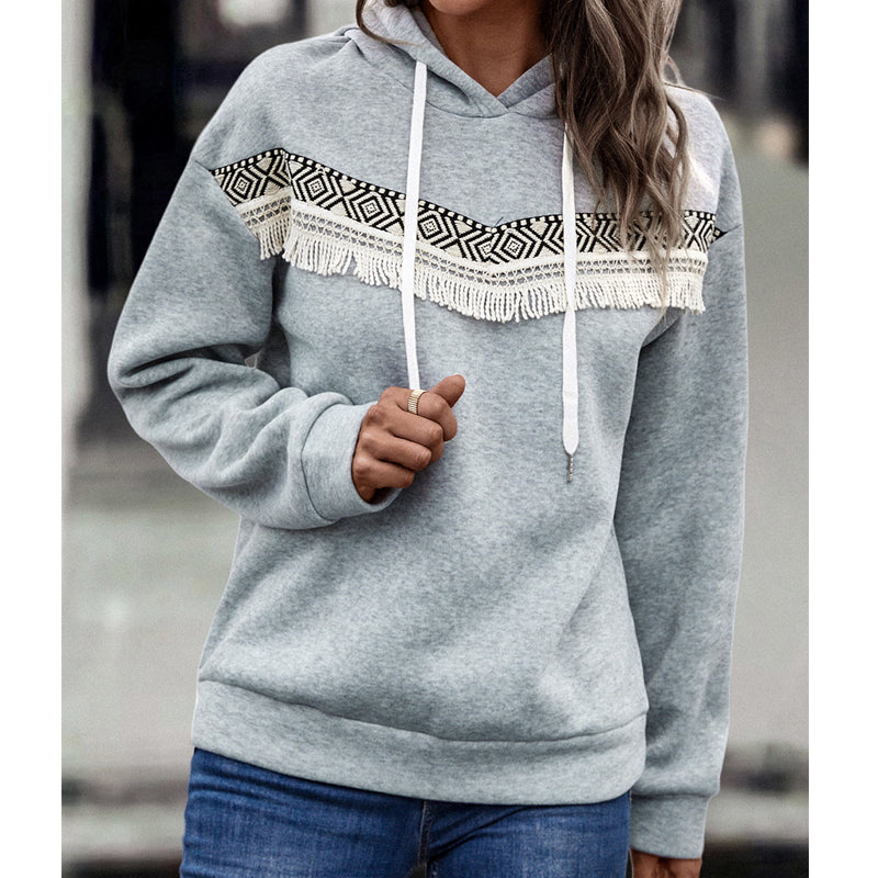 Urban Tribal Design Accented Sweatshirt