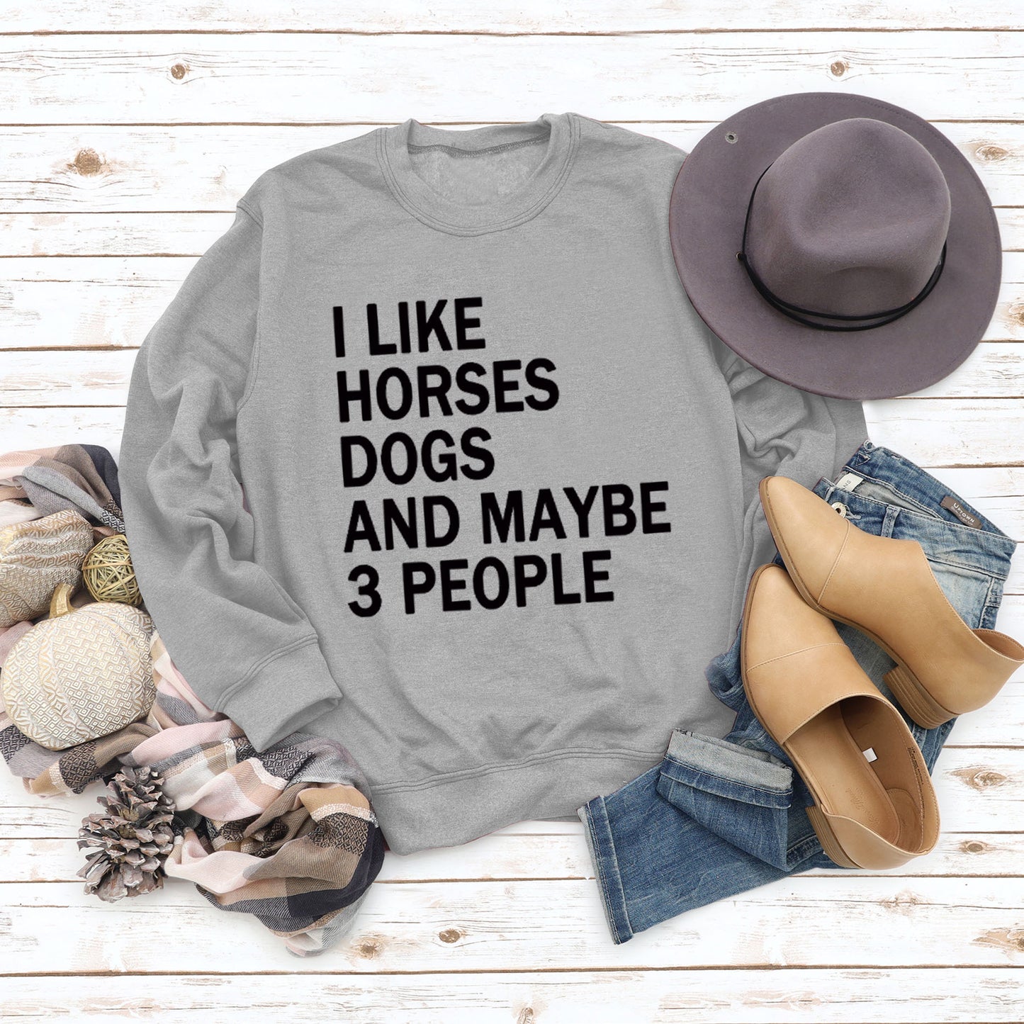 I Like Horses Dogs and Maybe 3 People Sweatshirt