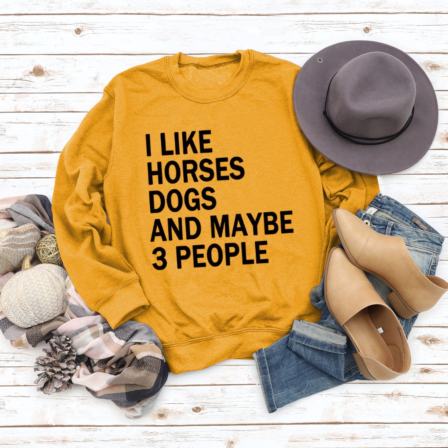 I Like Horses Dogs and Maybe 3 People Sweatshirt