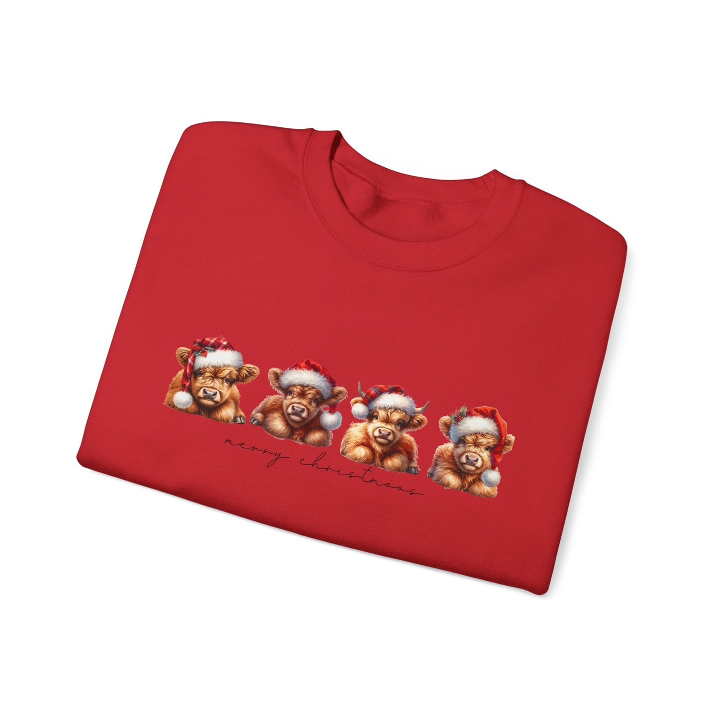๐ Merry Christmoos Sweatshirt | Festive Highland Cows Watercolor Country Christmas