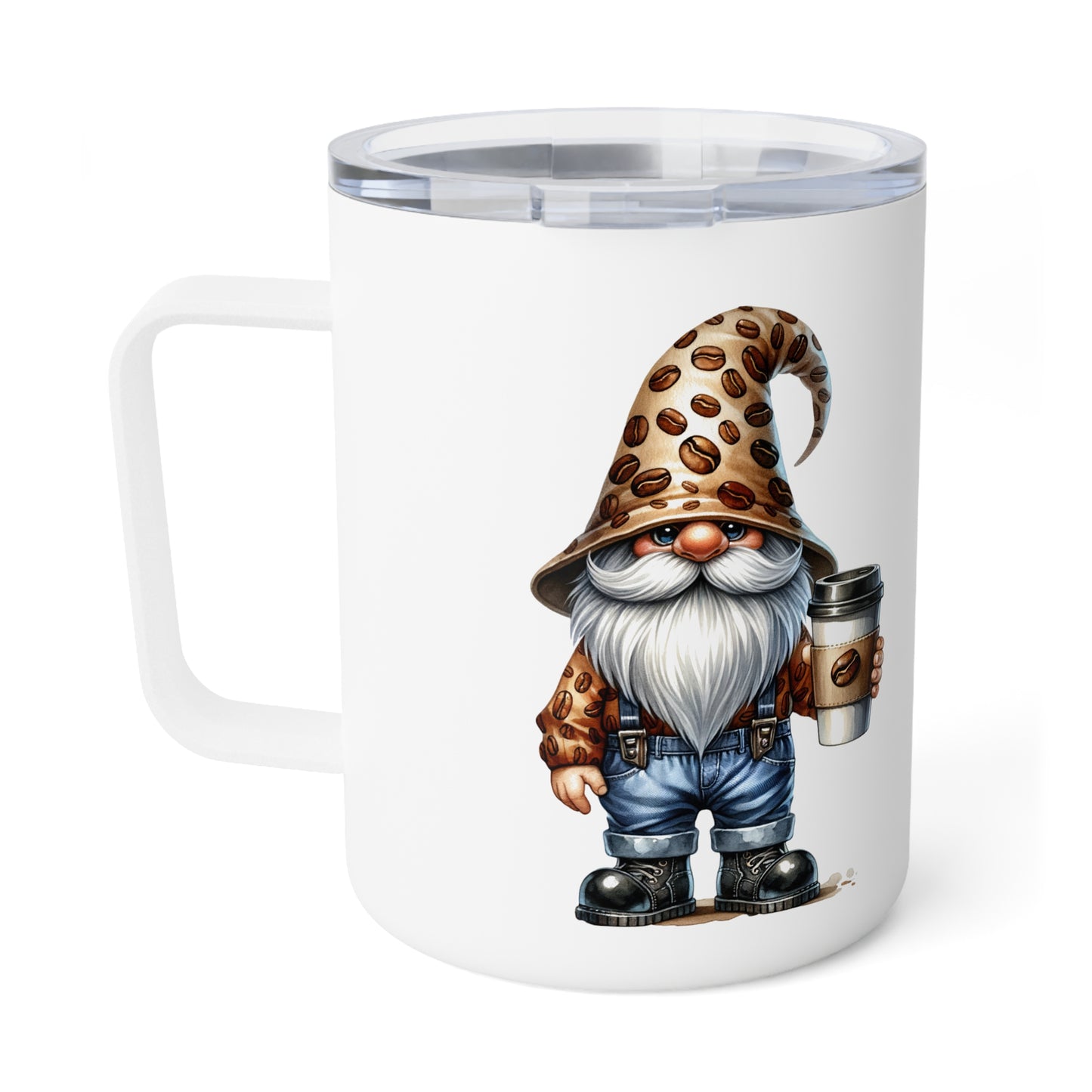 Just a Girl Who Loves Gnomes & Coffee Insulated Coffee Mug, 10oz