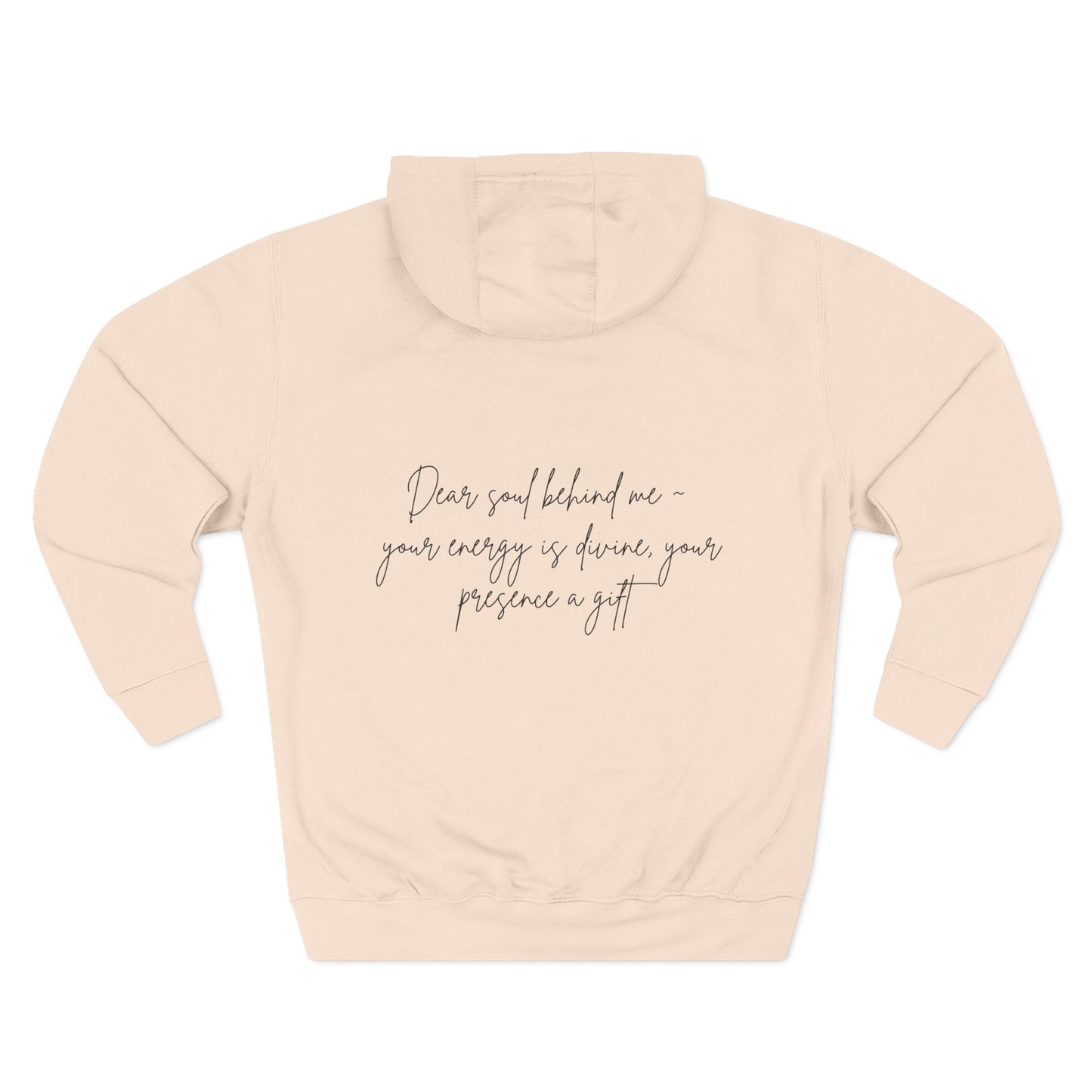 Dear Soul Behind Me Motivational Fleece Hoodie - Cozy Gift for Friends, Casual Wear, Self-Care Reminder, Motivational Gift, Thoughtful Custom Hoodie