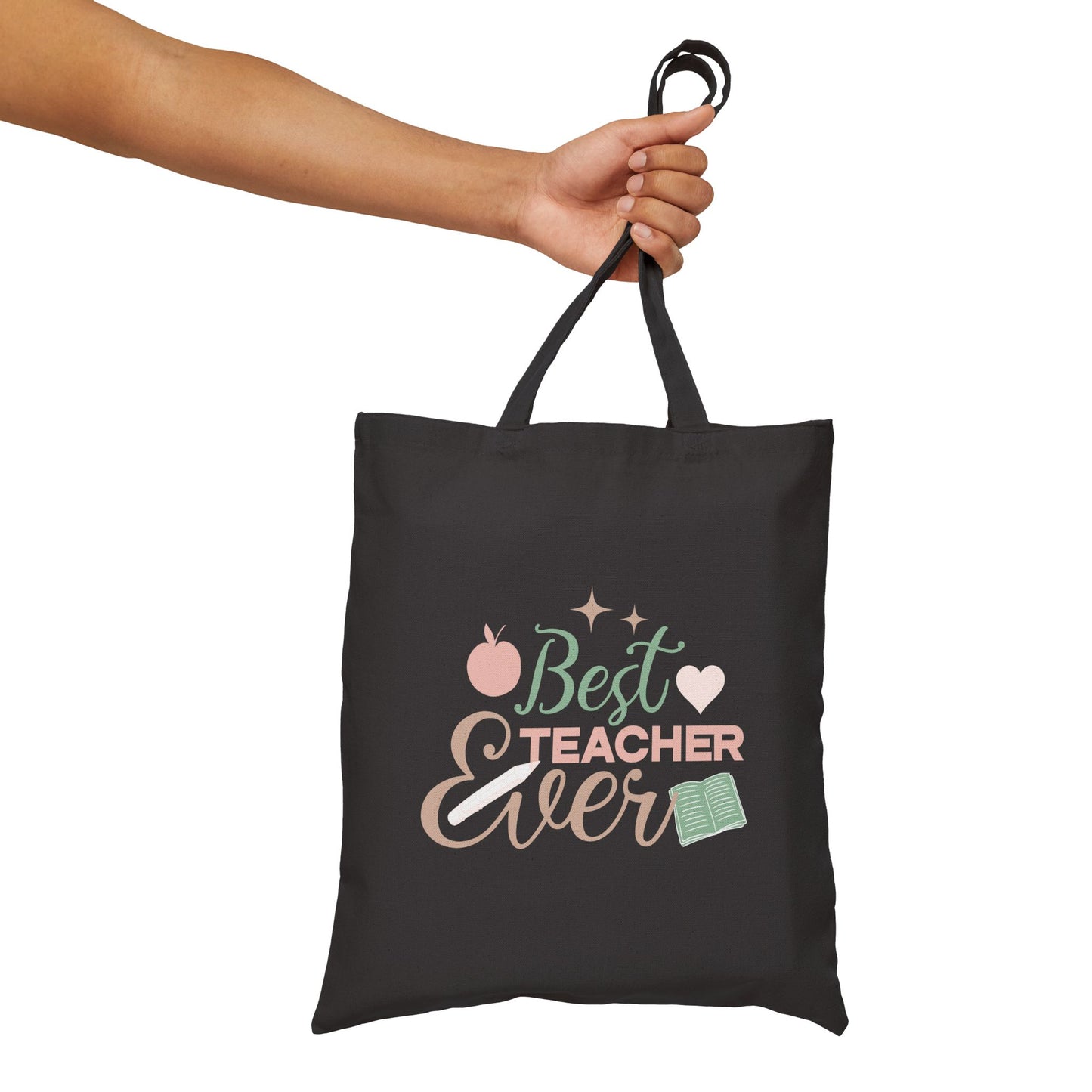 Best Teacher Ever Cotton Canvas Tote Bag