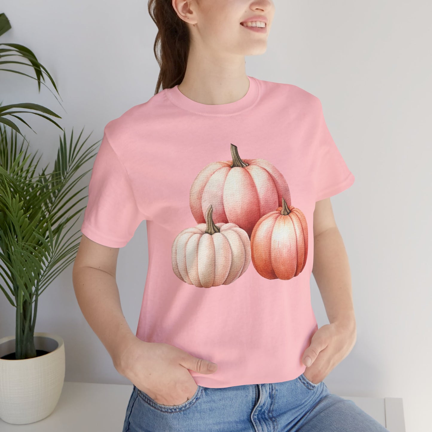 Autumn Fall Girly Pink Pumpkins Tee
