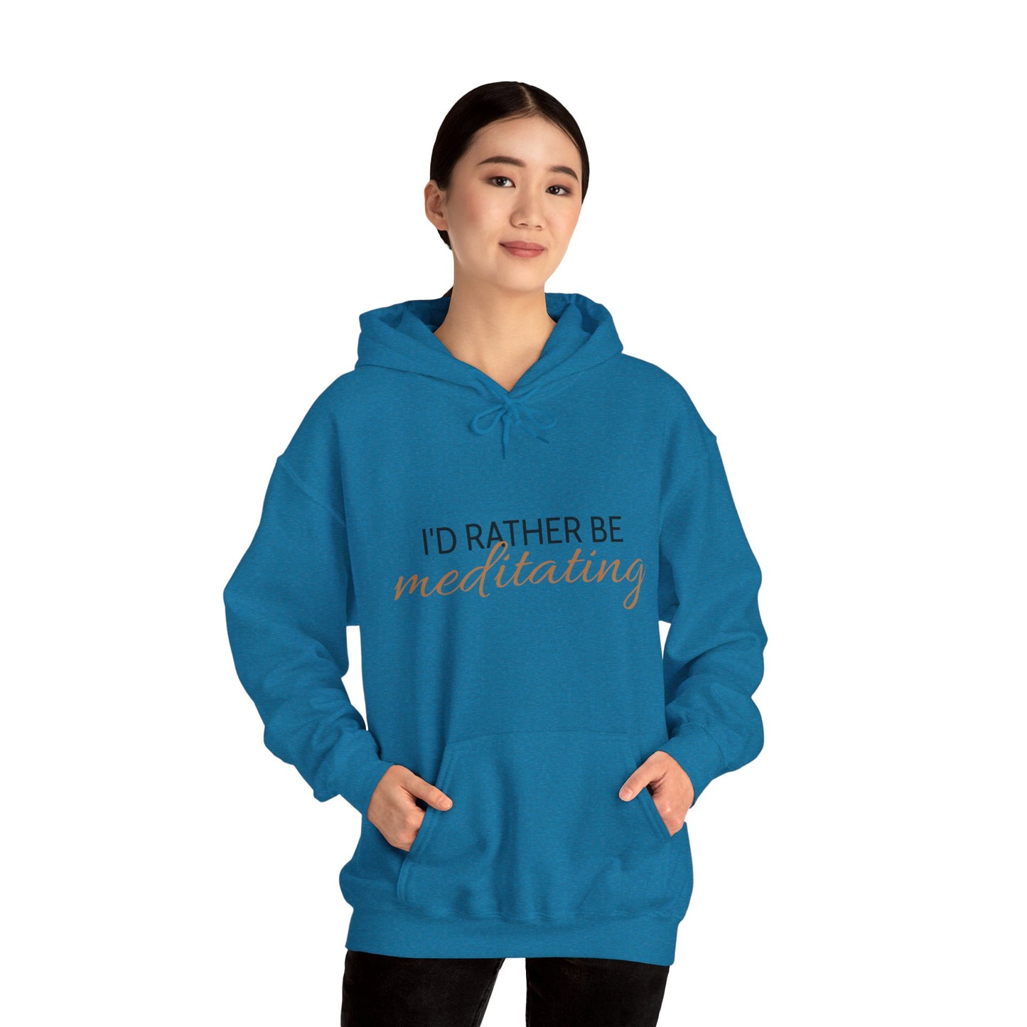 'I'd Rather Be Meditating" Hoodie Hooded Sweatshirt Trendy Retro Hippie Vibes Hoodie
