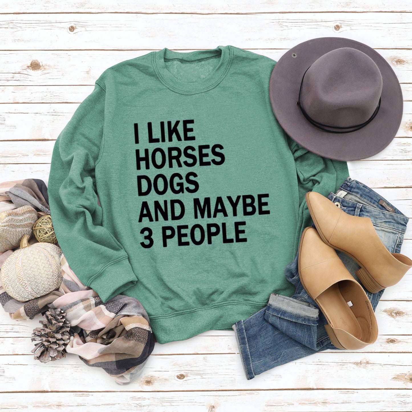I Like Horses Dogs and Maybe 3 People Sweatshirt