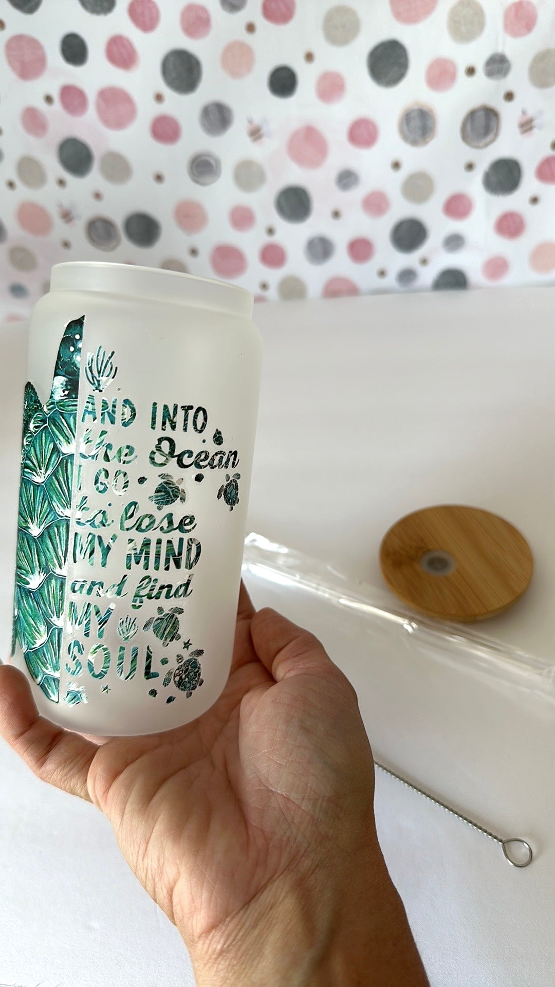 Find My Soul Motivational Frosted Glass Can Tumbler