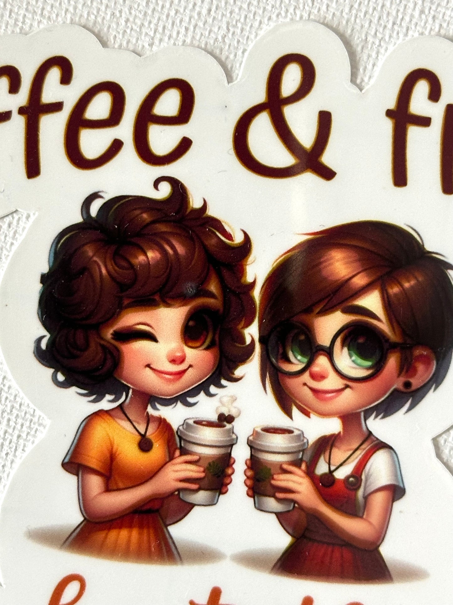 Coffee & Friends Best Therapy Sticker, Vinyl Waterproof Sticker