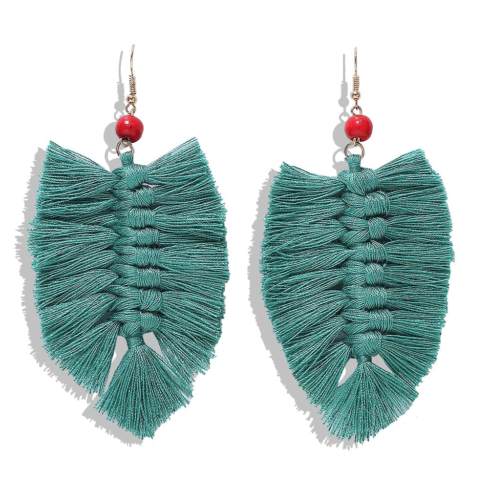 Boho Weave Macrame Earrings