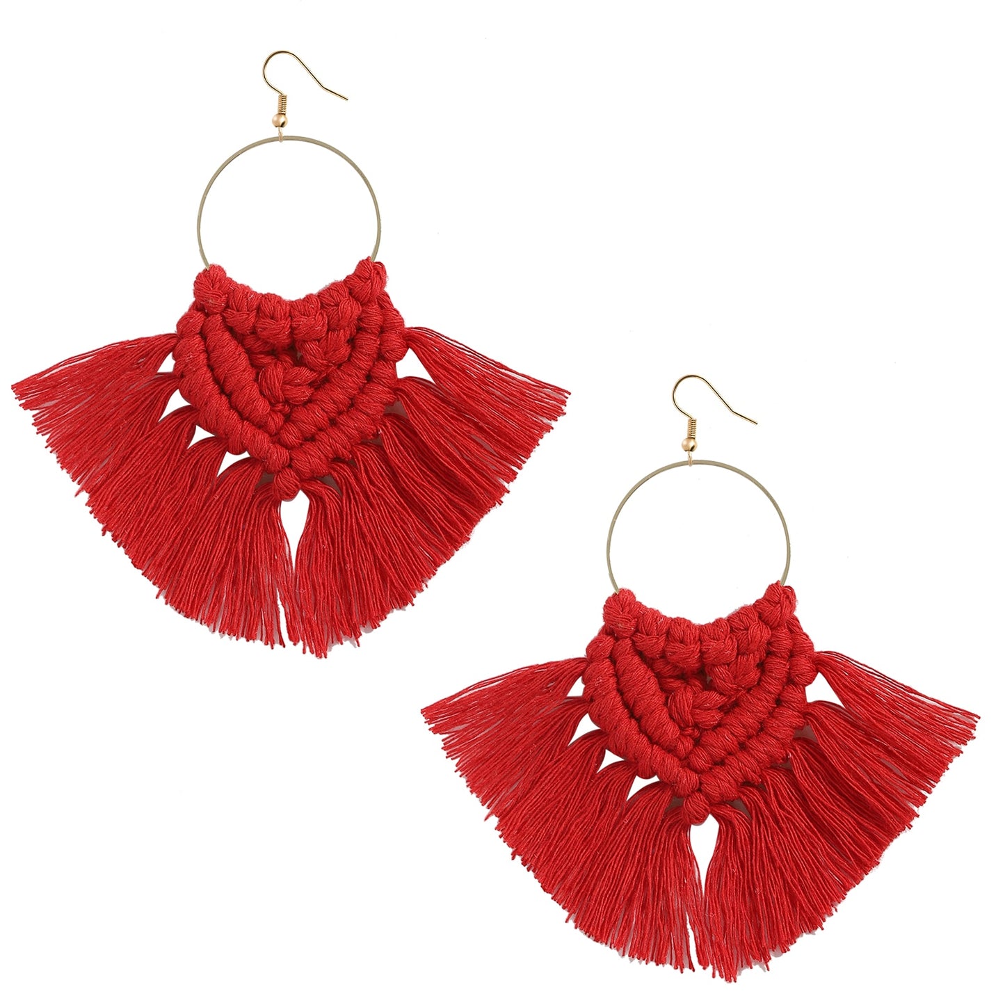 Boho Weave Macrame Earrings