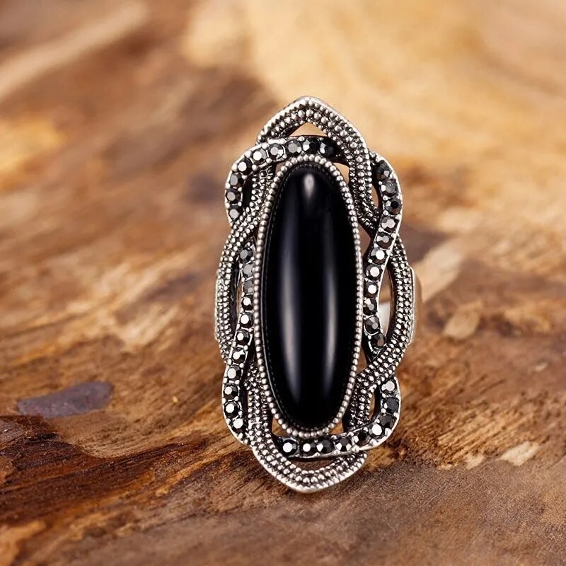 Bohemian Style White Opal Ring