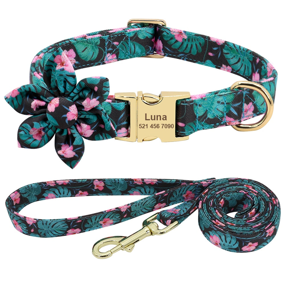 Personalized Dog/Cat Collar With Optional Matching Leash