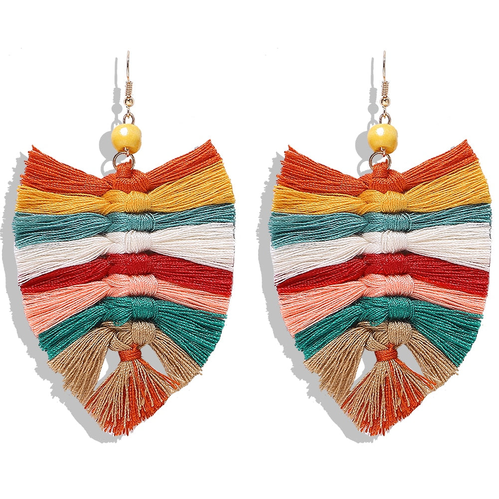 Boho Weave Macrame Earrings