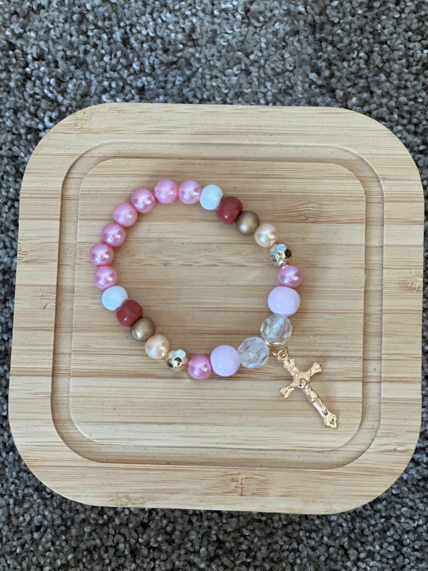 Boho Bead Cross Stretch Bracelet