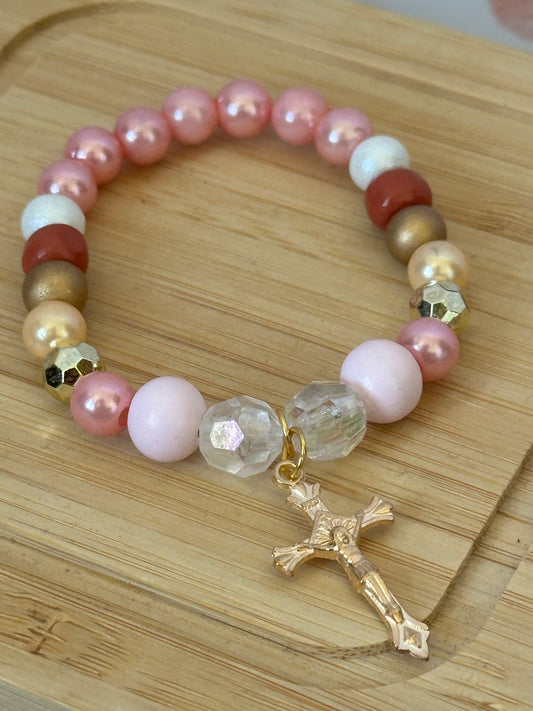 Boho Bead Cross Stretch Bracelet