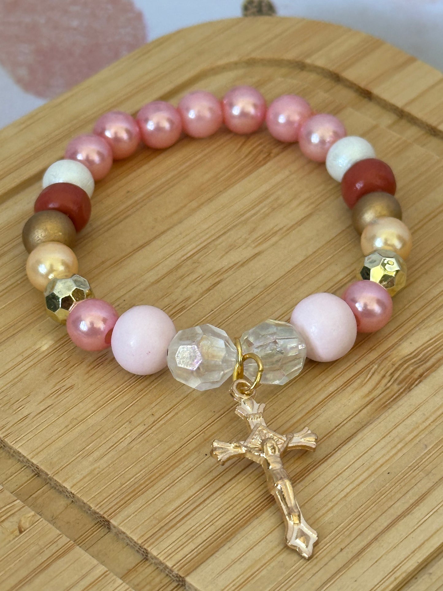 Boho Bead Cross Stretch Bracelet