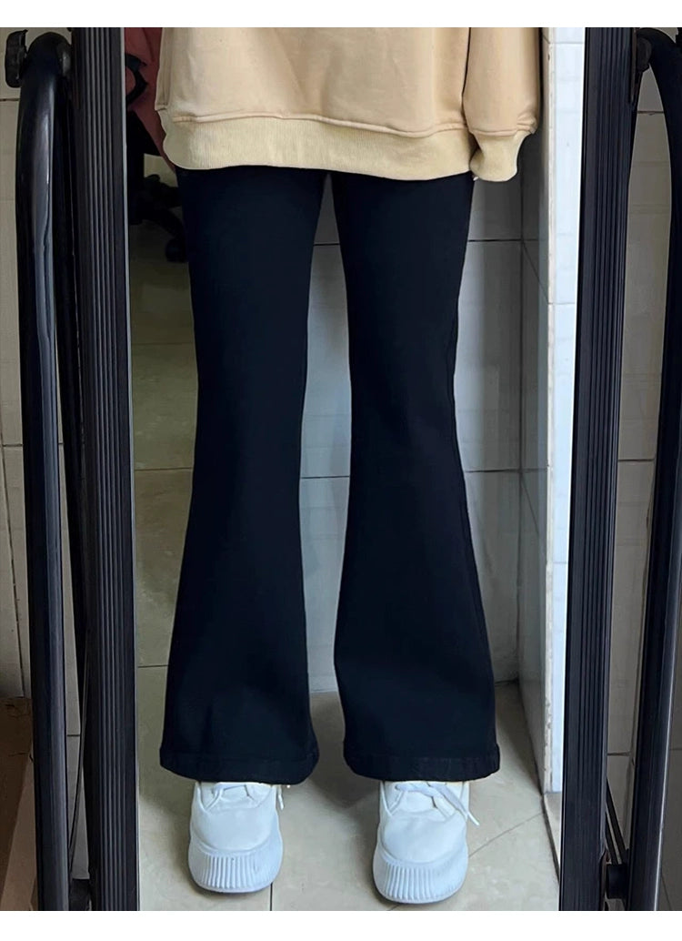 High Waist Slim Fit Slightly Flared Jeans