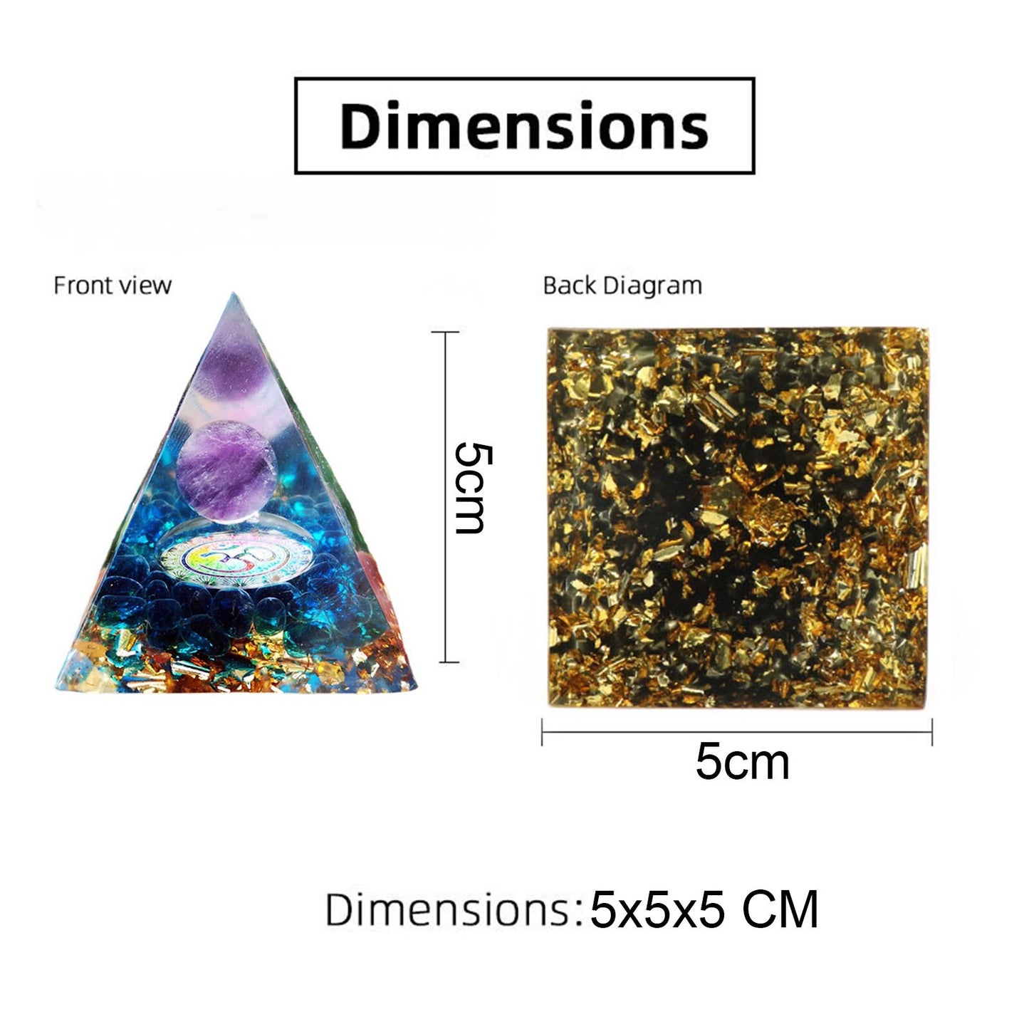 Energy Pyramid Orgonite Reiki Natural Crystal Healing Ball