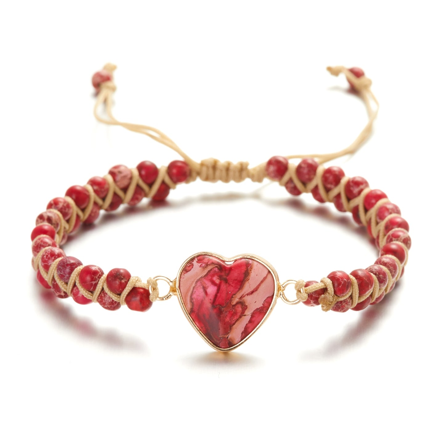 Woven Wrap Volcanic Stone Multi Color Beads Rope Chain Bracelet