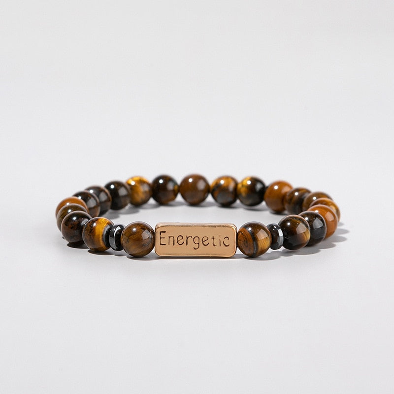 Woven Wrap Volcanic Stone Multi Color Beads Rope Chain Bracelet