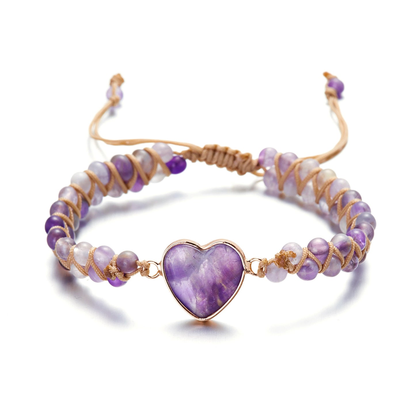 Woven Wrap Volcanic Stone Multi Color Beads Rope Chain Bracelet
