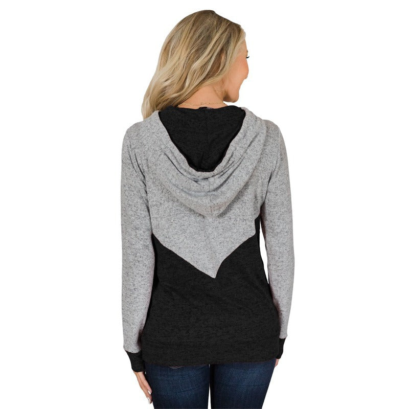 Color Block V Hoodie