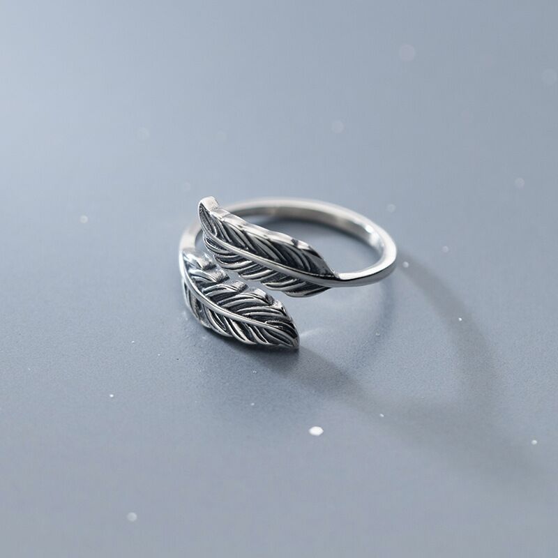 Vintage Thai Silver Feather Ring