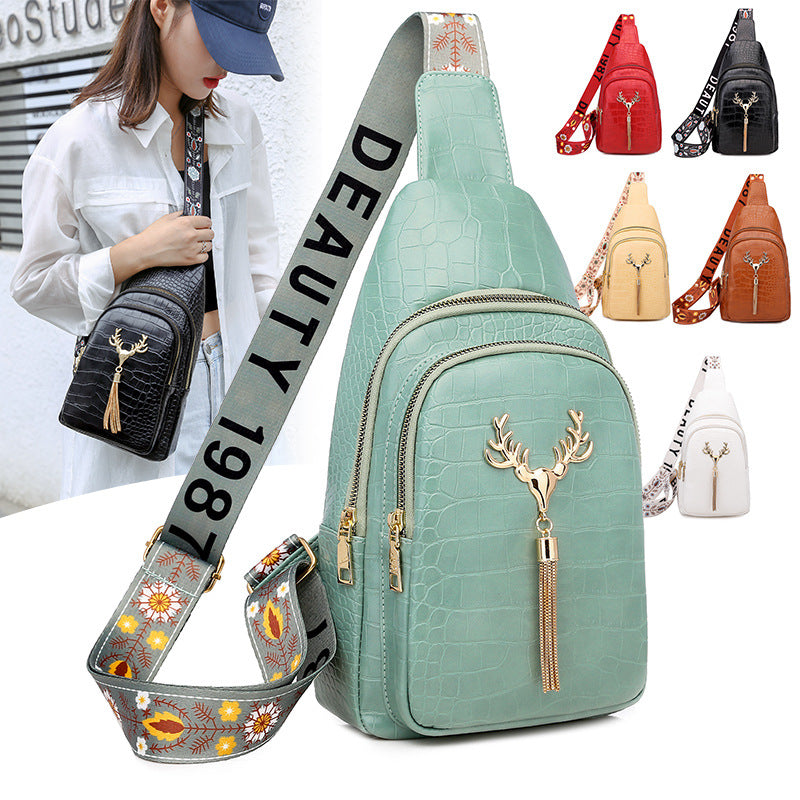 Deer Tassel Design Crossbody Bag