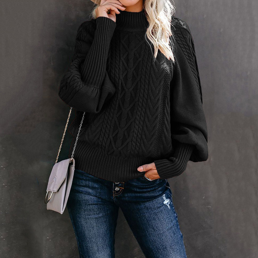 Knitted Mock Turtle Neck Sweater