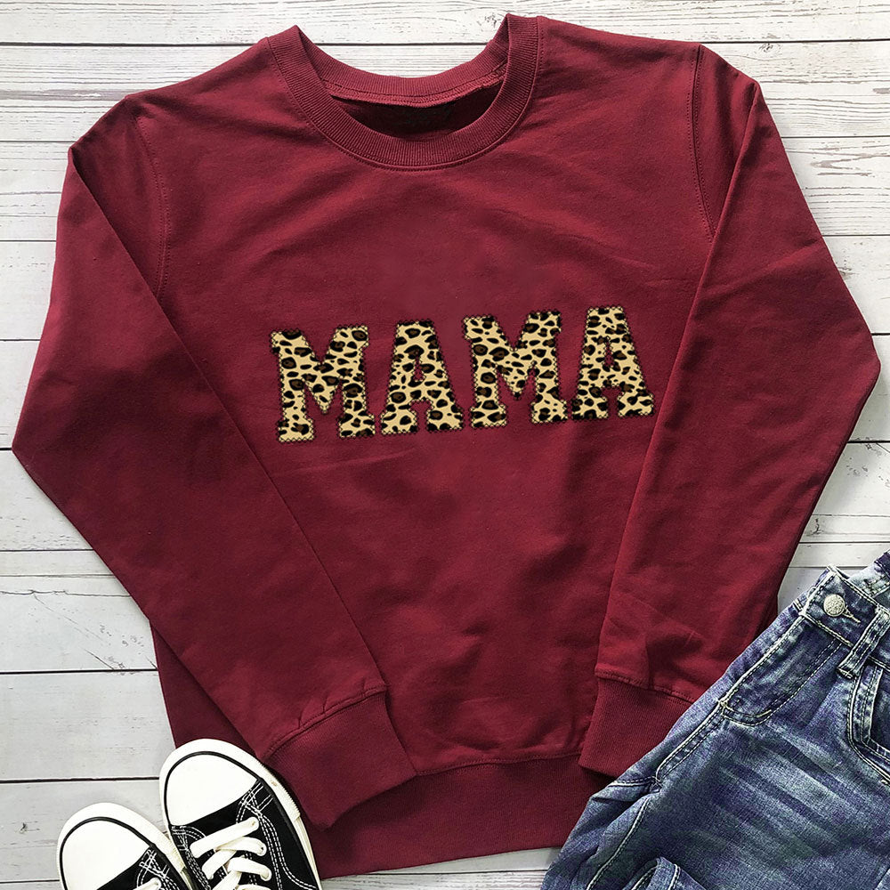 Mama Leopard Print Sweatshirt