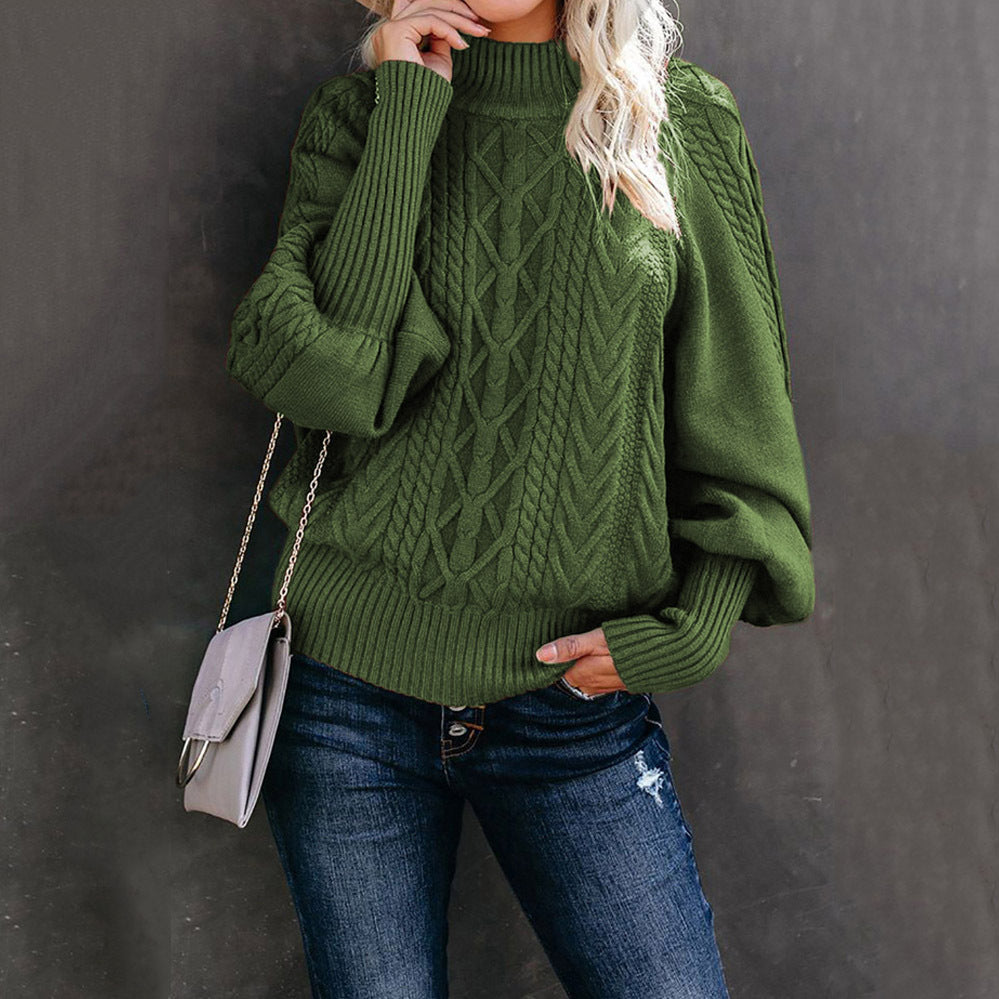 Knitted Mock Turtle Neck Sweater