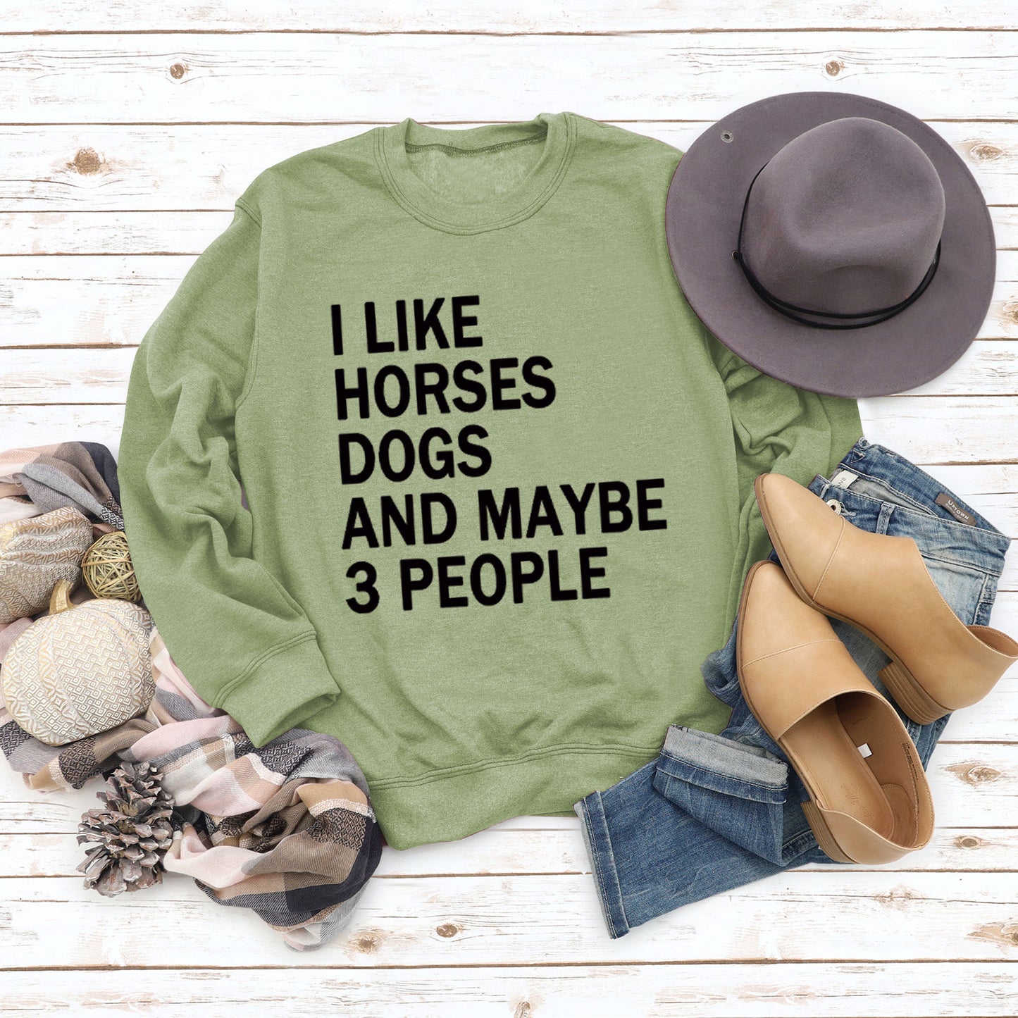I Like Horses Dogs and Maybe 3 People Sweatshirt