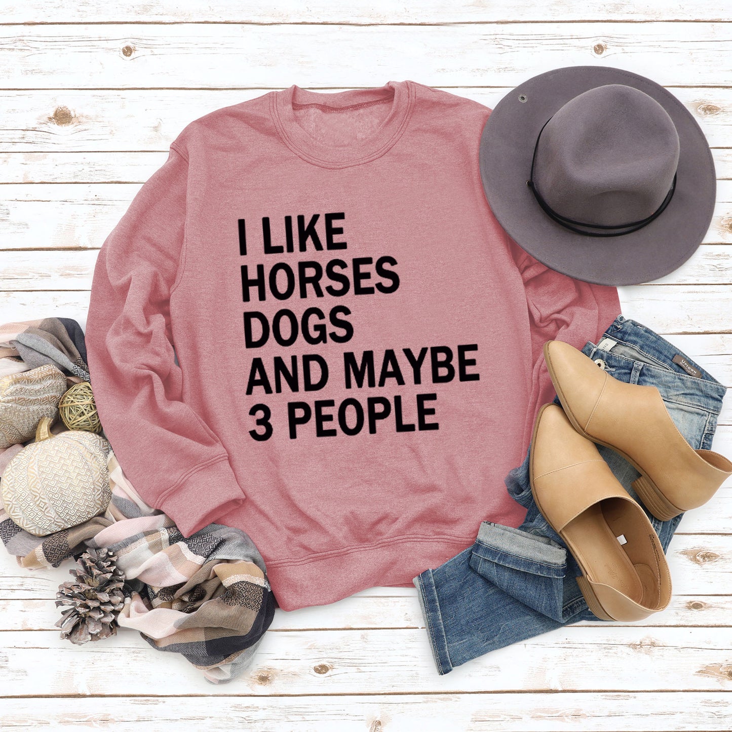 I Like Horses Dogs and Maybe 3 People Sweatshirt