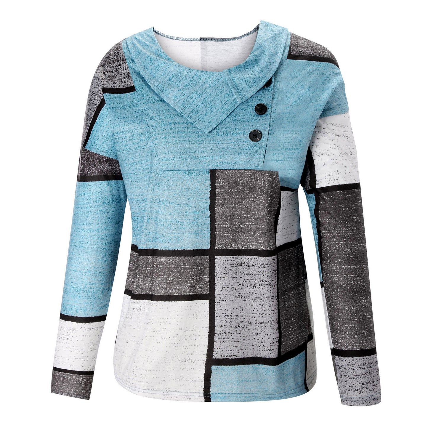 Crossover Button Collar Color Block