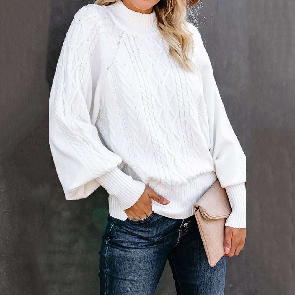 Knitted Mock Turtle Neck Sweater