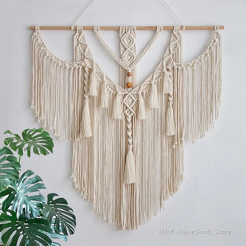 Macrame Wall Hanging Tapestry With Tassels Hand Woven Nordic Style