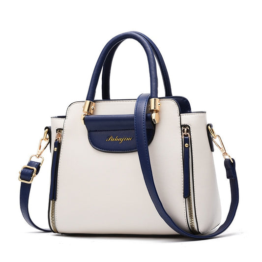 Classy Two-tone Handbag With Removable Shoulder Strap