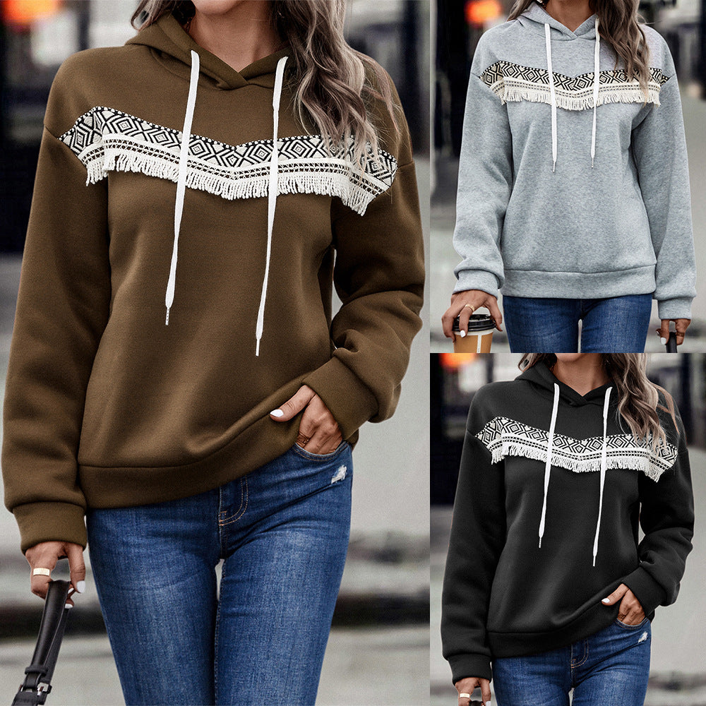 Urban Tribal Design Accented Sweatshirt