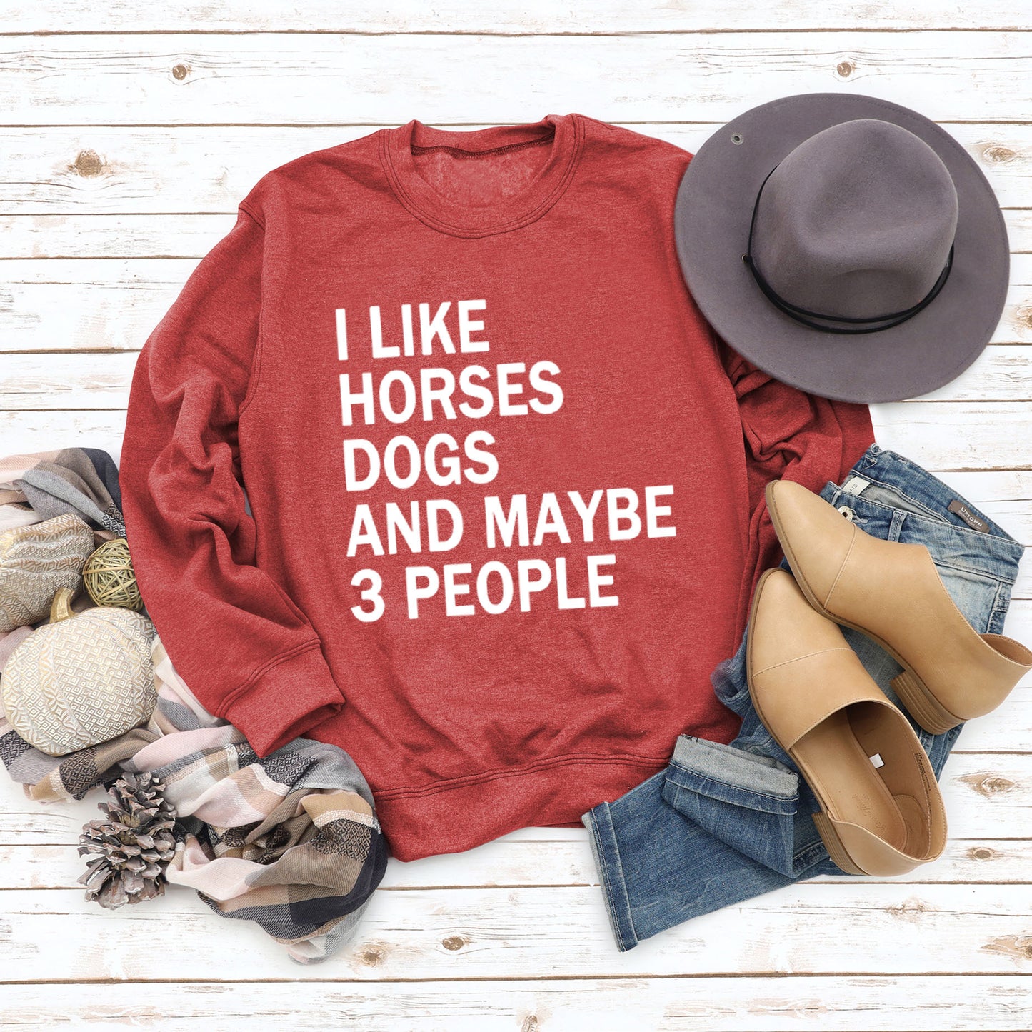 I Like Horses Dogs and Maybe 3 People Sweatshirt