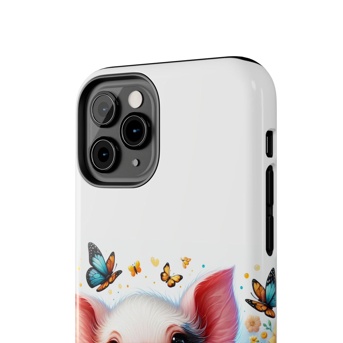 Cute Pig Surrounded With Sunflowers and Butterflies Phone Case