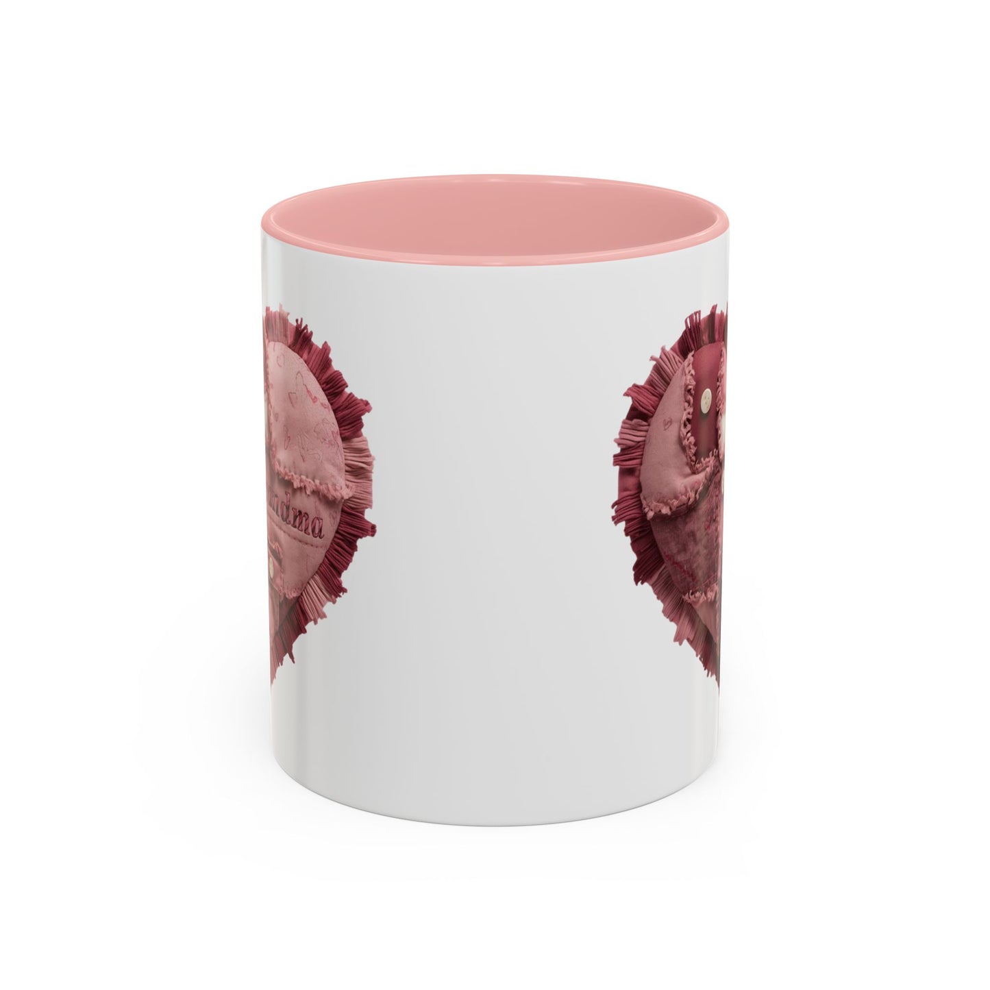 Pink Patchwork Heart Grandma Mug | Cozy Quilted Design | Holiday Gift for Grandma