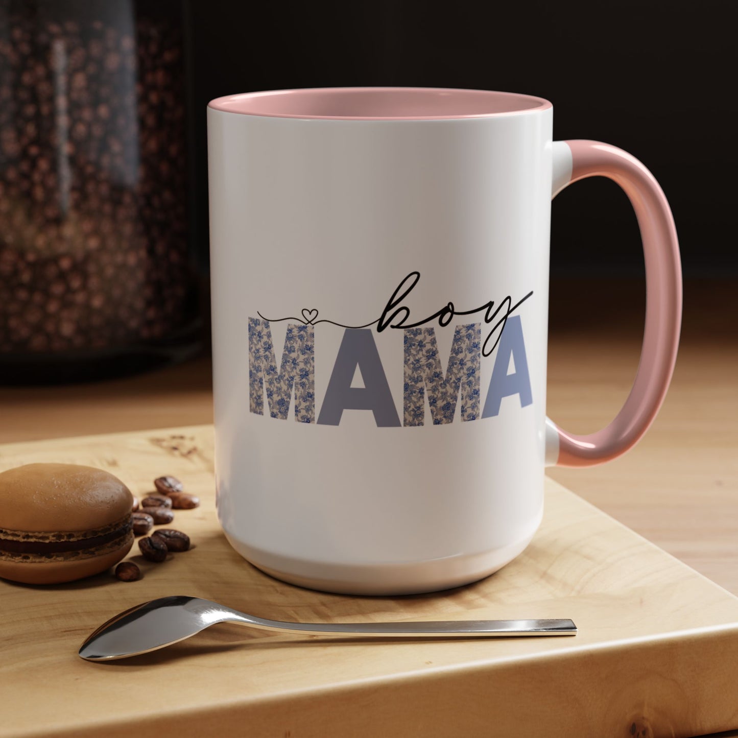 Boy Mama Floral Heart Mug | Cute Mom Life Coffee Cup, Perfect Gift for Mothers