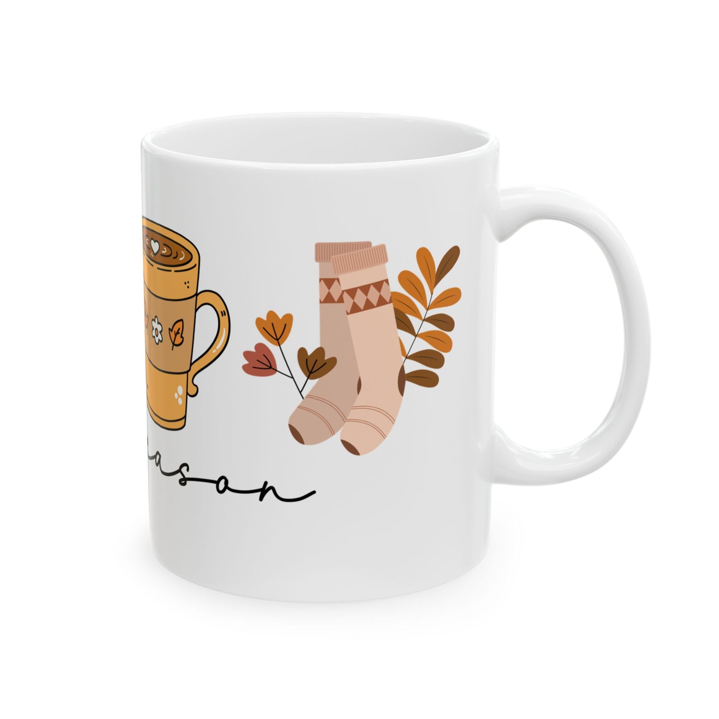 Cozy Autumn Vibes Coffee Mug, Fall Season Decor, Book Lover Gift