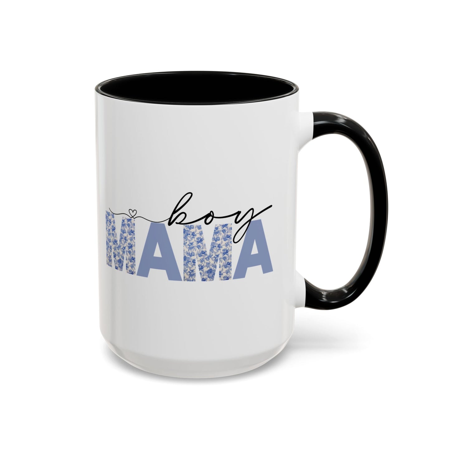 Boy Mama Floral Heart Mug | Cute Mom Life Coffee Cup, Perfect Gift for Mothers