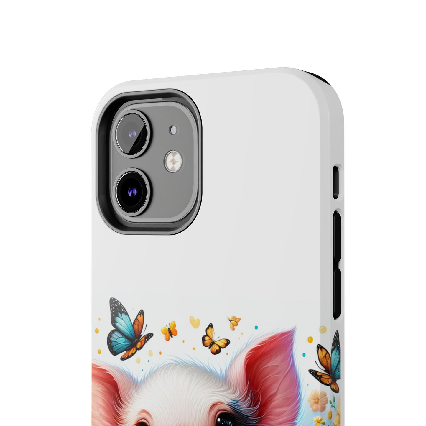 Cute Pig Surrounded With Sunflowers and Butterflies Phone Case