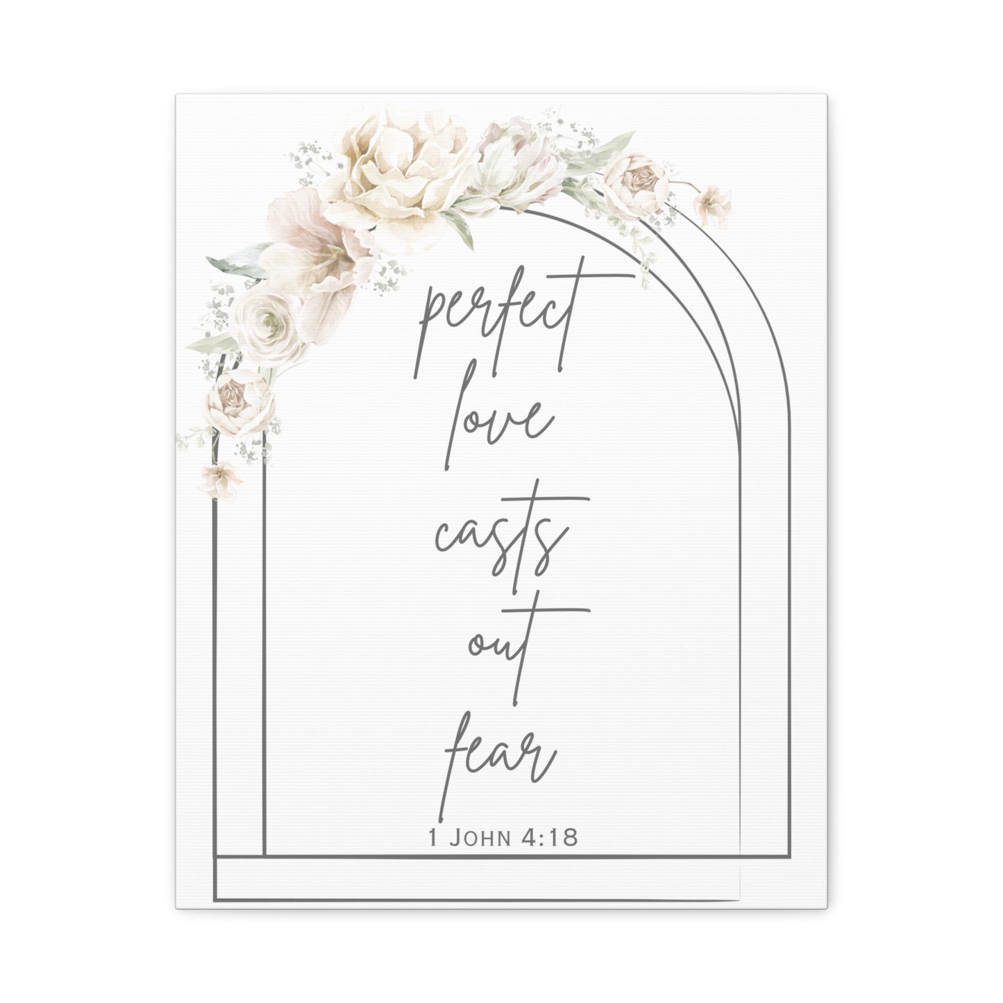 Canvas Wall Art, Perfect Love Casts Out Fear, 1 John 4:18, Faith-based Home Decor, Religious Gift For Home, Inspirational Prints