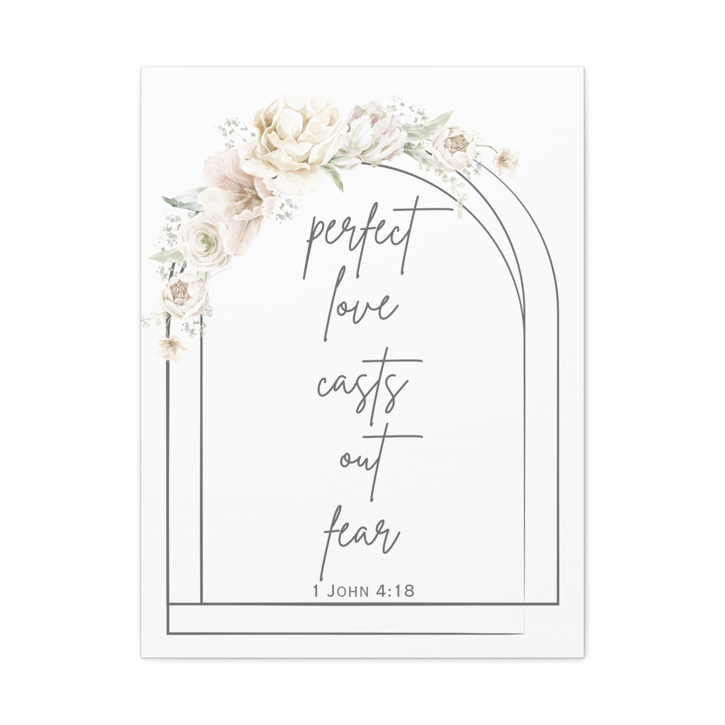 Canvas Wall Art, Perfect Love Casts Out Fear, 1 John 4:18, Faith-based Home Decor, Religious Gift For Home, Inspirational Prints