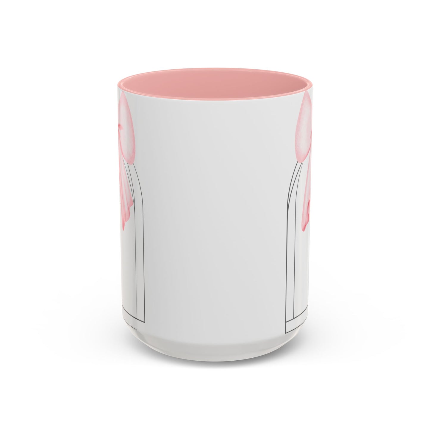 Perfect Love Casts Out Fear Mug | 1 John 4:18 Scripture with Pink Coquette Bow Coffee Mug