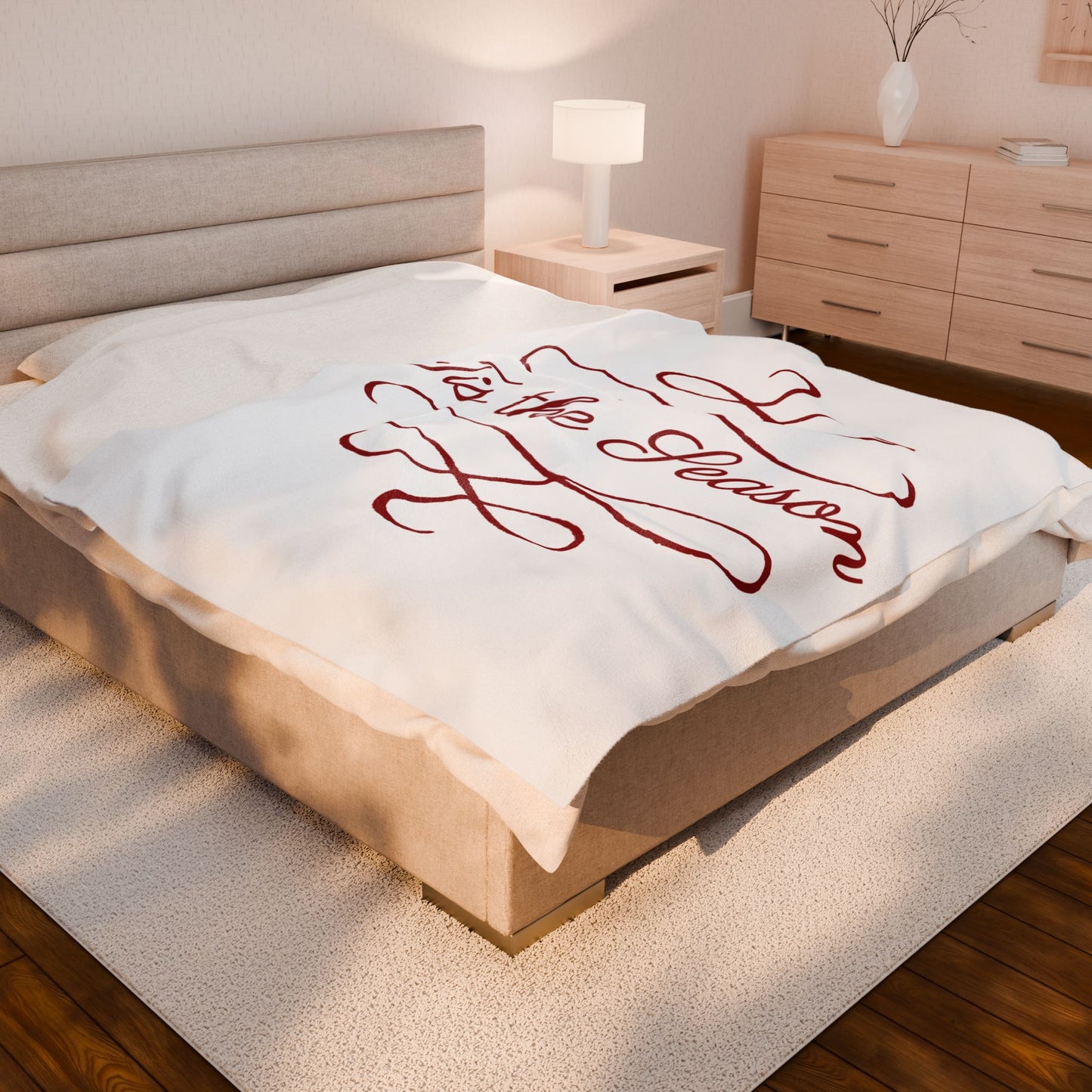 Holiday Season Velveteen Plush Blanket, Tis The Season Throw