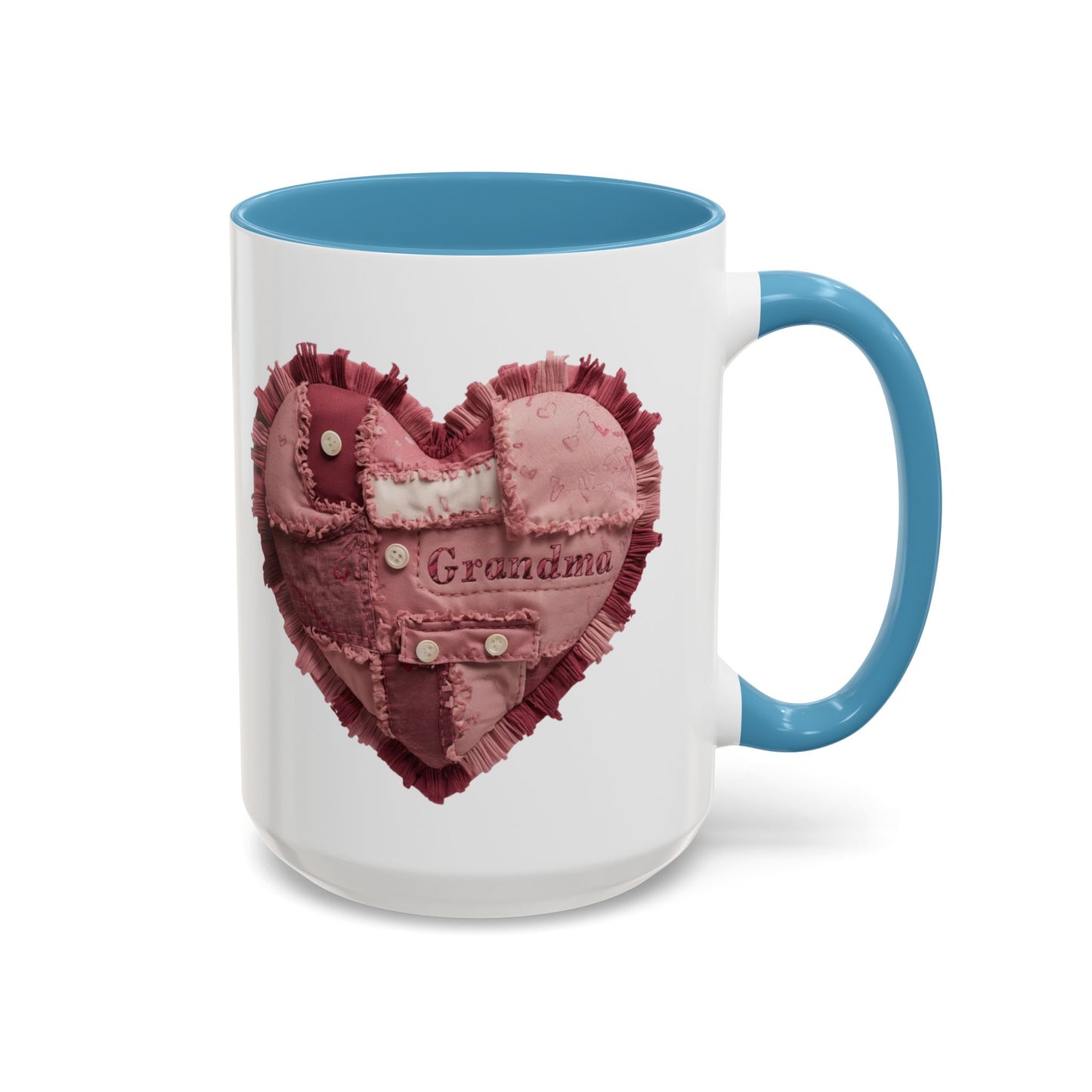 Pink Patchwork Heart Grandma Mug | Cozy Quilted Design | Holiday Gift for Grandma